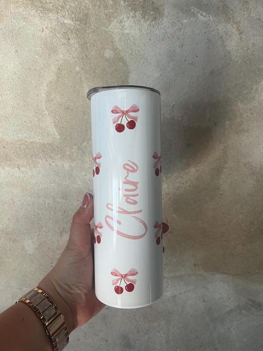Personalised Cherry Bow Tumbler