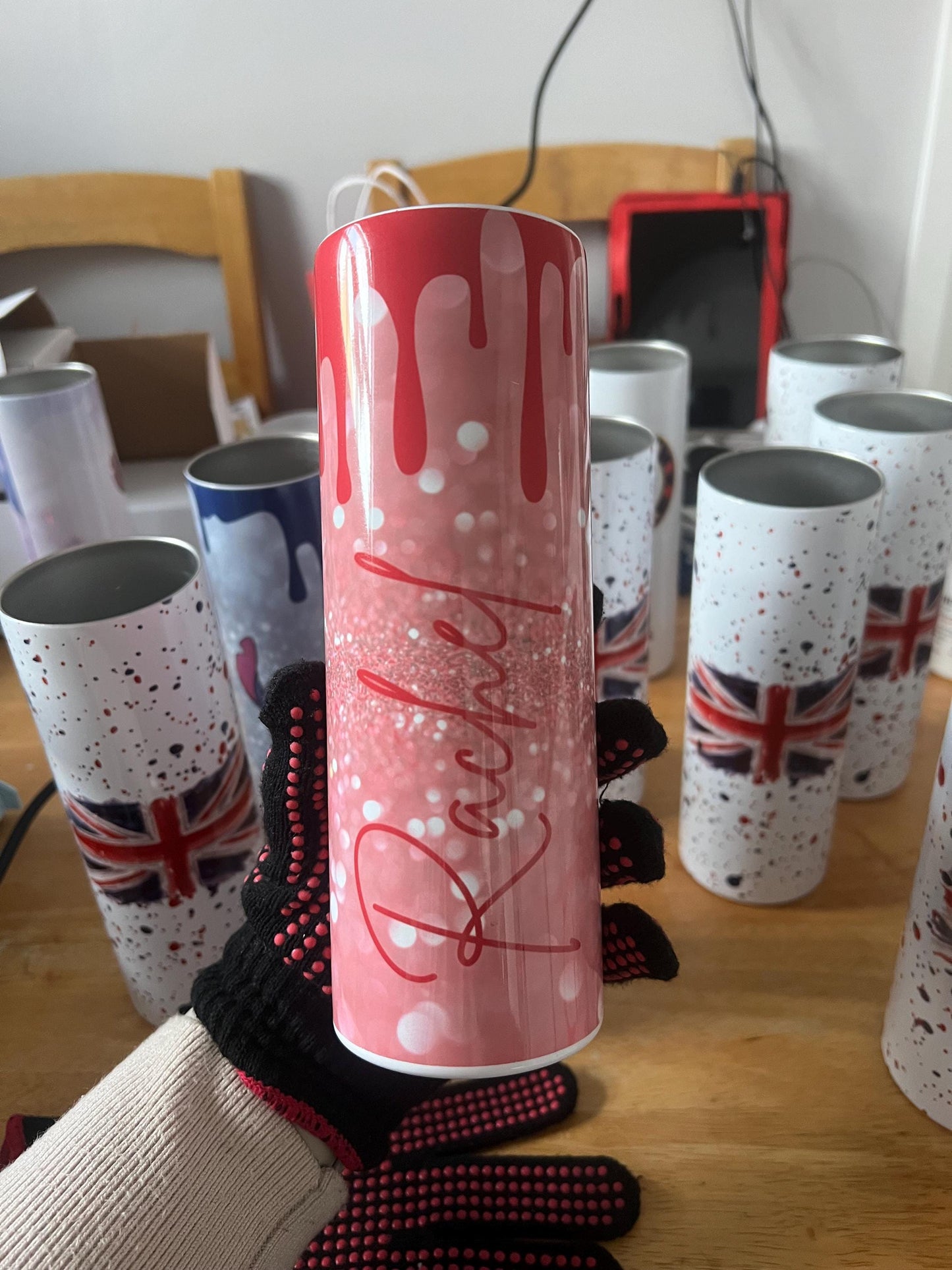 Glitter Pink Personalised Tumbler
