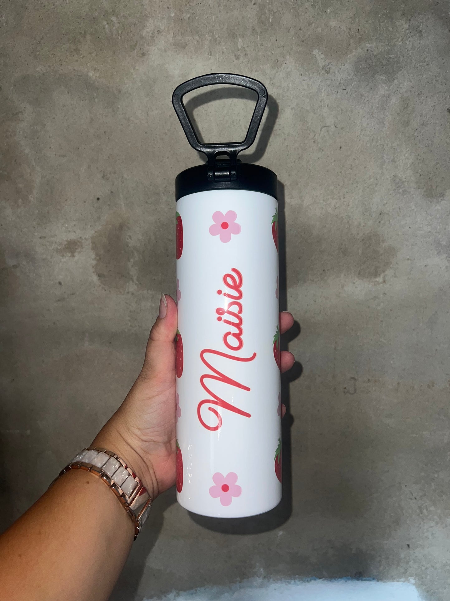 Personalised Strawberry Water Bottle