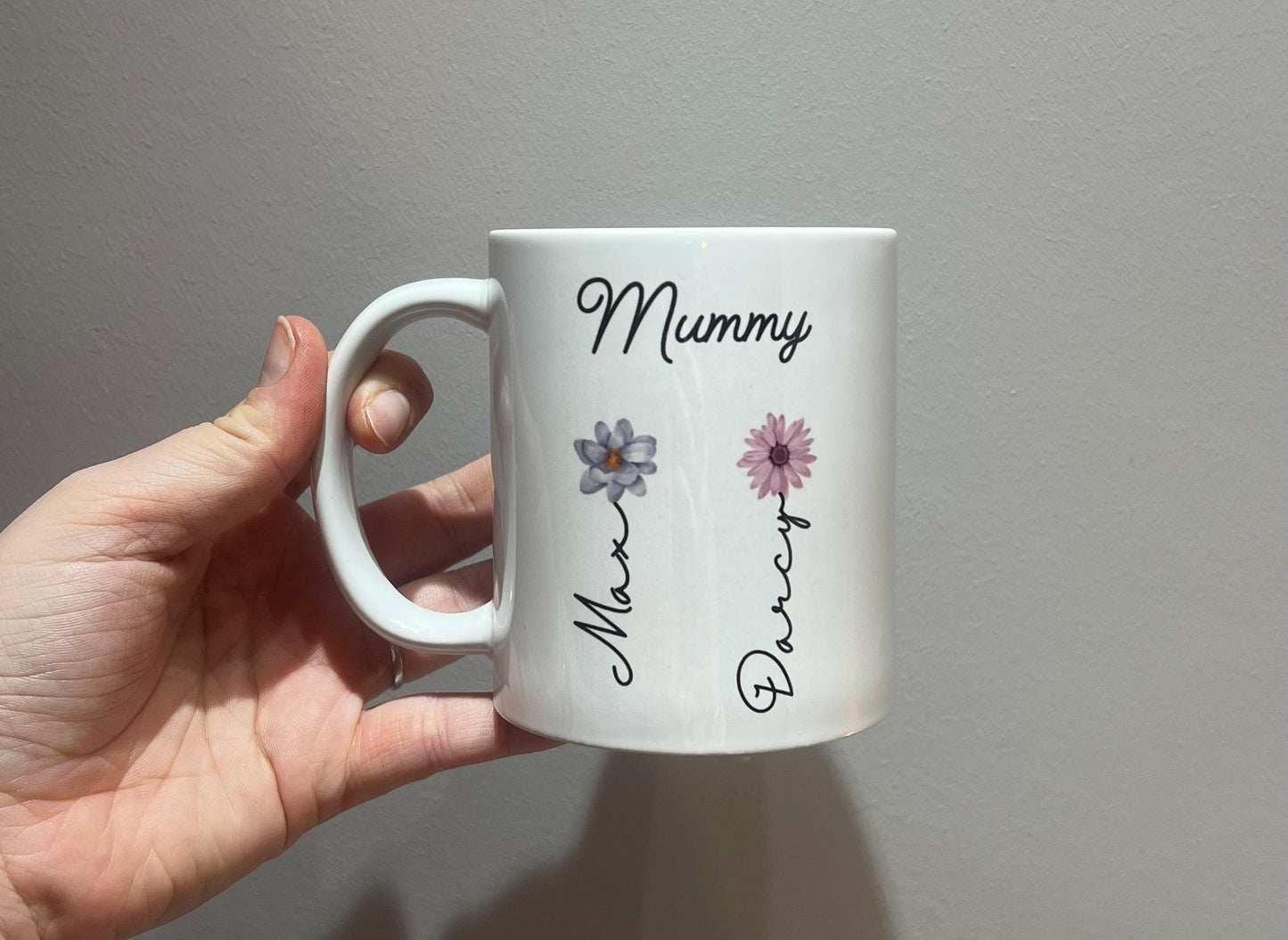 Personalised Flower Mug For Mum, Nanny, Granny