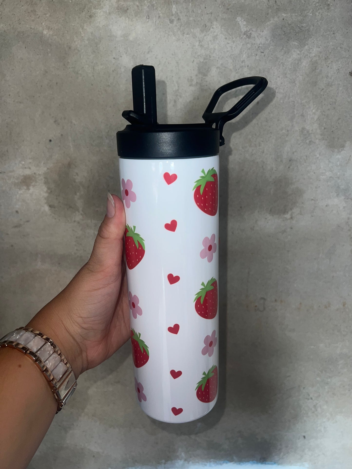 Personalised Strawberry Water Bottle