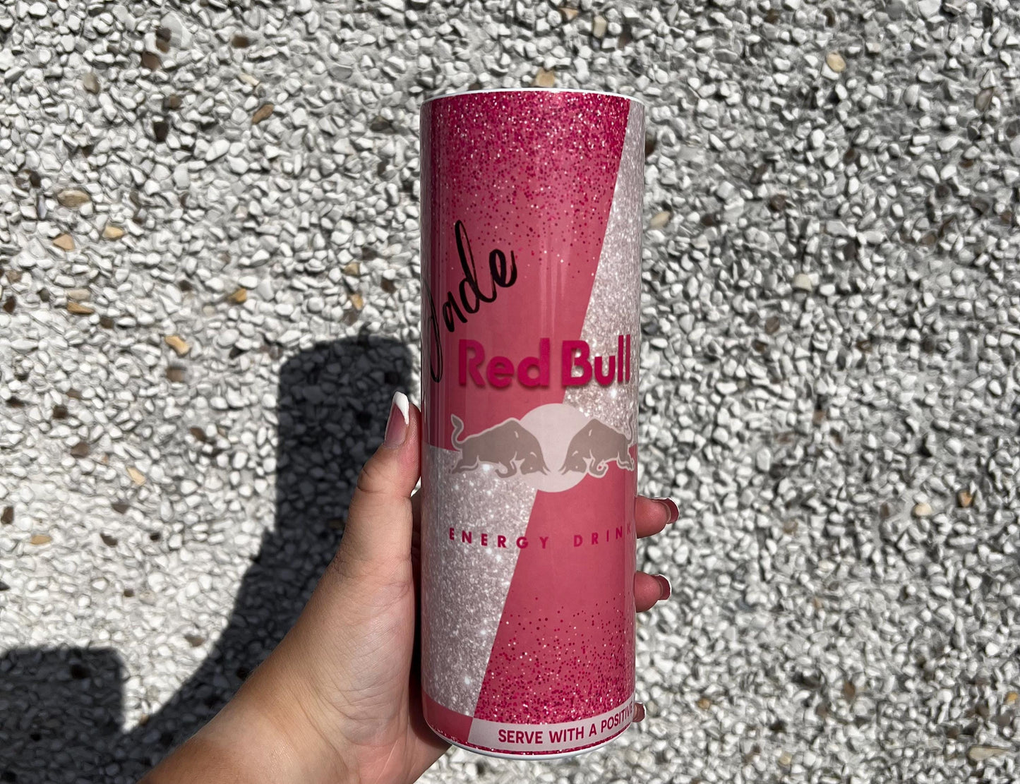 Pink Red Bull Personalised Tumbler