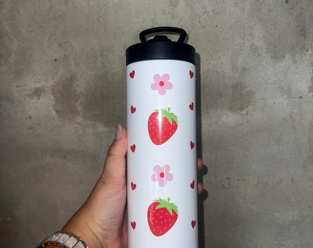 Personalised Strawberry Water Bottle
